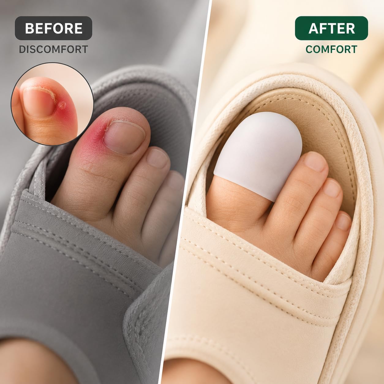 HEAVY DRIVER 6PCS Silicone Gel Toe Separator & Big Toe Protector Caps | Soft Toe Covers for Toe Cushioning, Friction Protection, Toe Spacing & Daily Foot Comfort 4