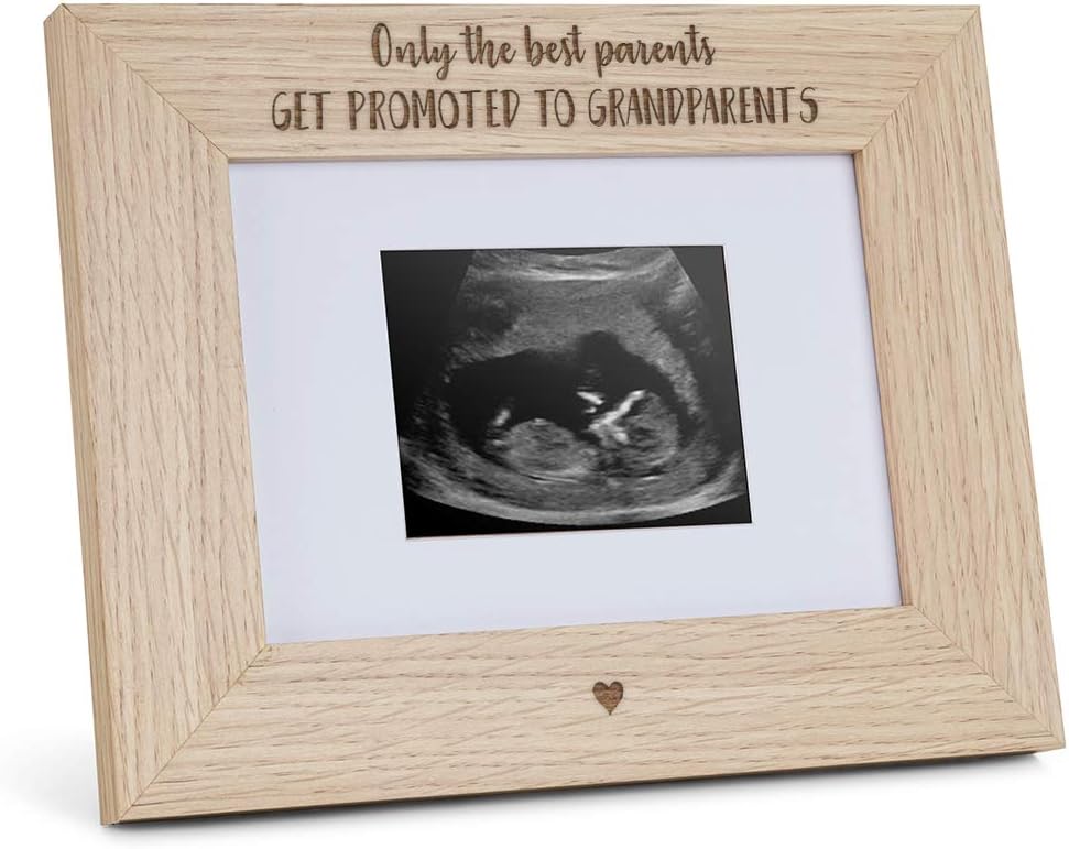 Wooden Engraved Grandparents Photo Frame | Baby scan Picture Frame | Christmas Gifts For Grandparents | 4x3 Landscape Only The Best Parents Frame | First Grandchild Scan Photo frame