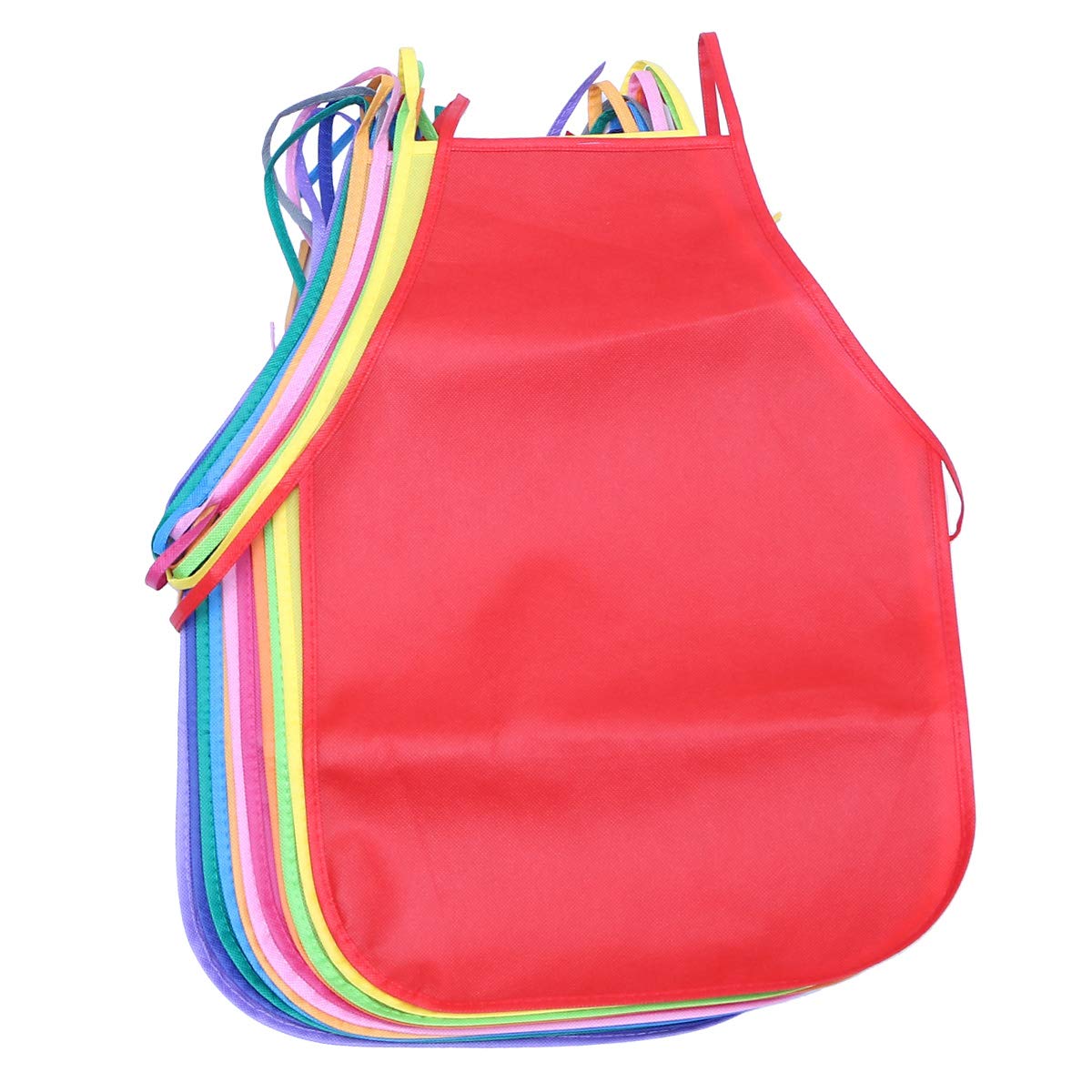 BESPORTBLE 24pezzi Grembiuli Non per Pittura e Cucina Bambini Reutilizzabili Facili da Pulire Colore Casuale