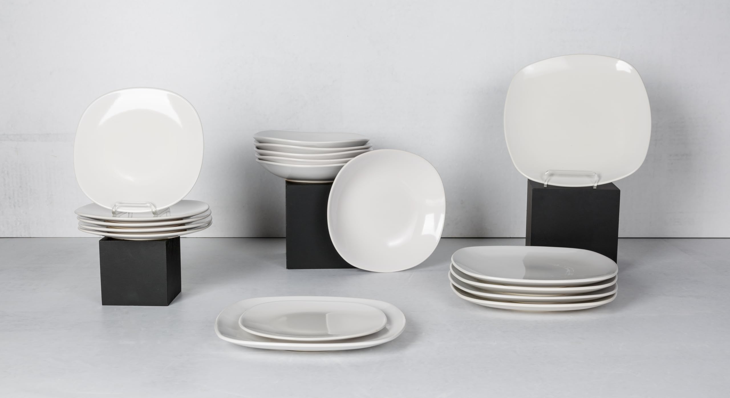 Cosy & Trendy Stoneware Table Service Kithira, White, 18 Pieces, 6 Person