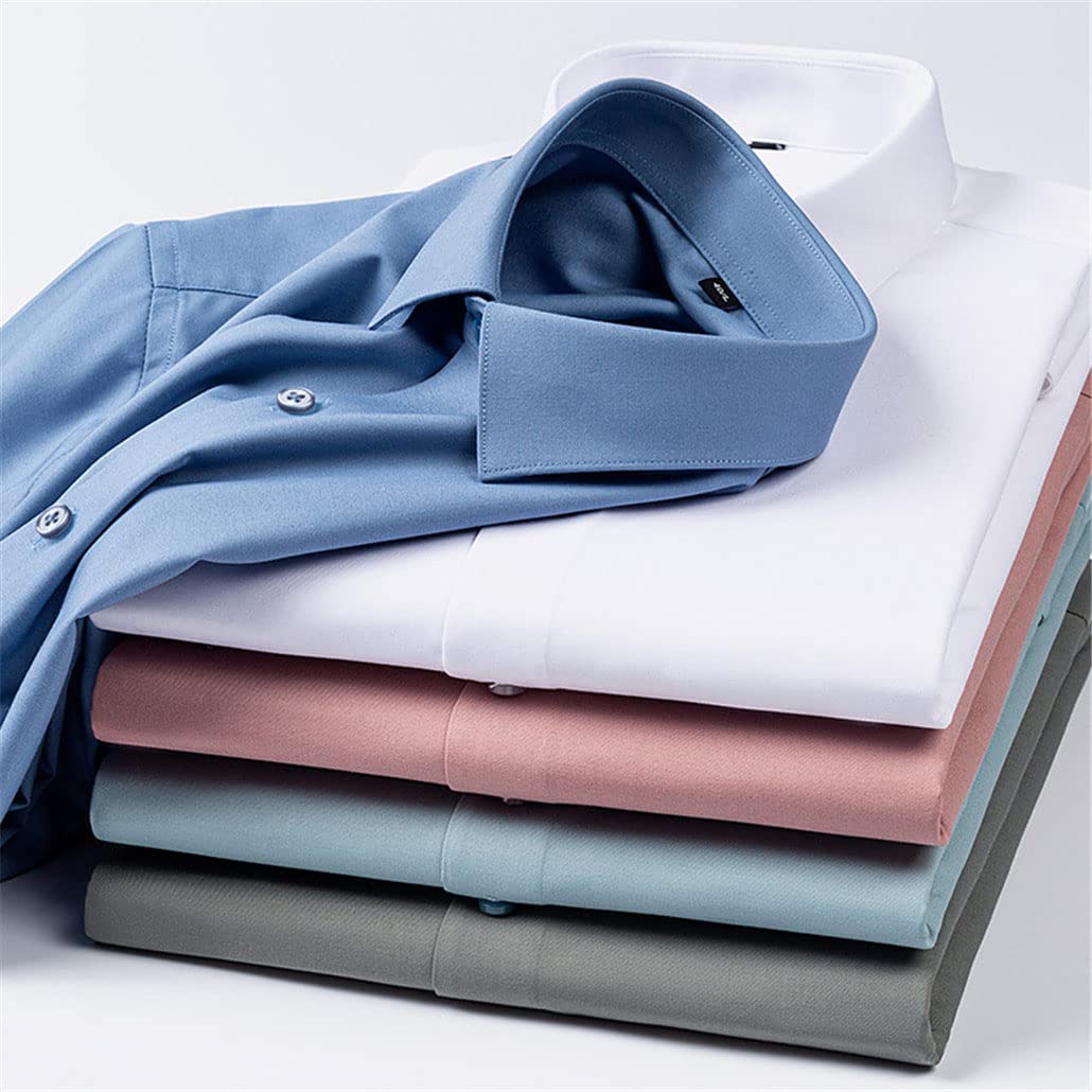 Camicie da uomo in seta elasticizzata Camicie a maniche corte da lavoro per camicie estive Top da uomo senza tasca frontale, F3020, S