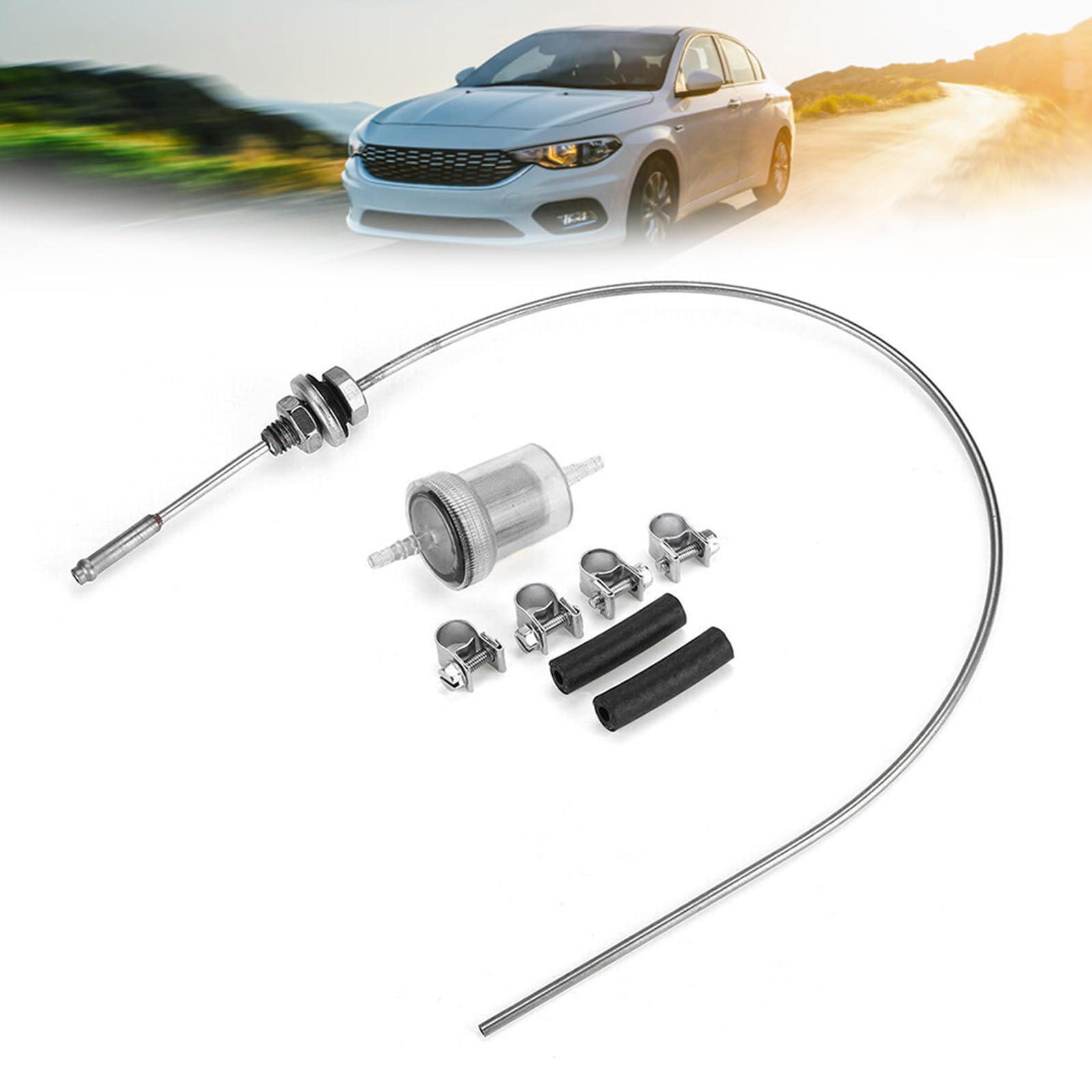 Standheizung Kraftstofftank Standrohr Kit, Gummischlauch Kraftstoff Standrohr Standheizung Standrohr Kraftstoffschlauch Clip Kit, Kraftstofftank Sender Standrohr Pick Up Kraftstoffrohr(wie Gezeigt