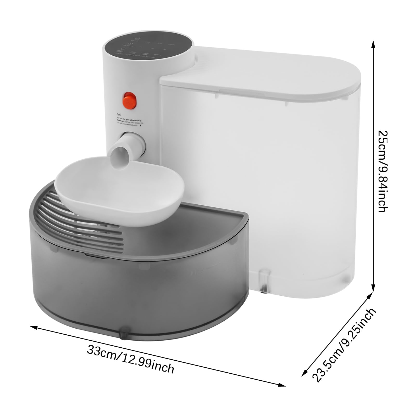 Fontana automatica per bere 3 l di acqua dolce e 1,5 l di acque reflue, senza fili, nessun cambio filtro, fontana per gatti senza fili, 180 giorni di standby, ricarica USB per animali domestici, gatti