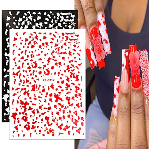 12 Sheets Leopard Print Nail Art Stickers 3D Self-Adhesive Laser Leopard Print Nail Decals Pink Black Leopard Design Nail Supplies Colorful Animal Nail Stickers For Women Girls Nail Art Decoration #TOP2