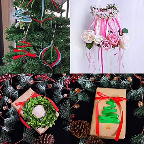 12 Colours Balloon Ribbon 130 Yard Satin Ribbon for Gift Wrapping, Christmas Ribbon for Valentine Wedding Party Decoration(5mm Wide)