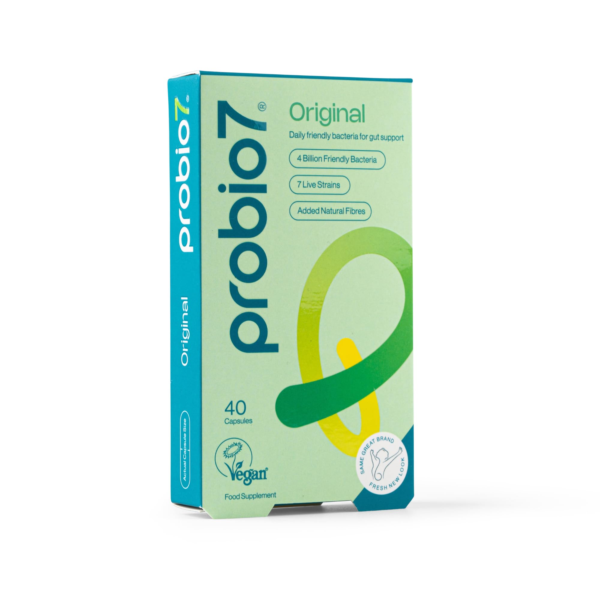 Sponsored Ad – Probio7 Original – Gentle Daily Gut Support | Vegan Approved | with 4 Billion CFU, 7 Live Bacterial Strains + Natural Fibre | Digestive Health Supplements, Probiotics for Gut Health, 40 Capsules