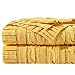 NTBAY 100% Cotton Cable Knit Throw Blanket Super Soft Warm Multi Color(51"x 67", Yellow)