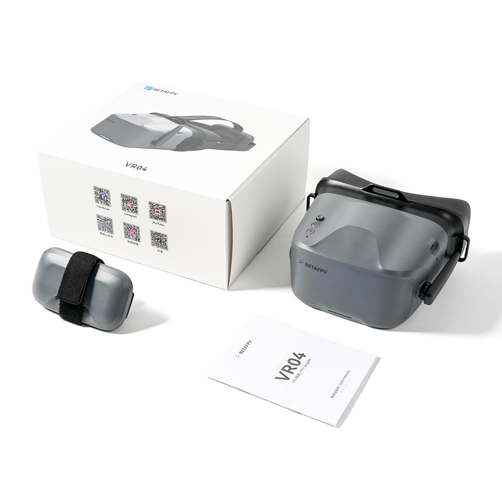 BETAFPV VR04 FPV Gafas con función DVR 5.8G 48CH 4.3 pulgadas 800 x 480px NTSC/PAL, batería integrada de 2000 mAh, soporta grabación y reproducción, compatible con dron FPV como Cetus Meteor Air Pavo