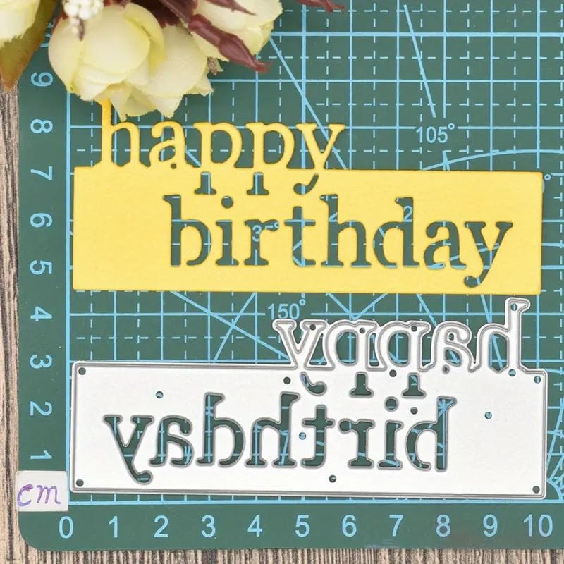 Happy Birthday Letter Metal Die Cuts,Big Words Happy Birthday Frame Background...
