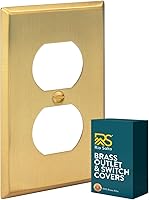 Vista 48 de Rio Salto BRASS - Placa de pared de metal dorado para interruptor de luz, placa de pared para receptáculo, cubiertas basculantes de 1 banda, latón