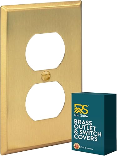 Vista 48 de Rio Salto BRASS - Cubiertas de interruptor de luz de palanca de metal dorado, placa de pared de interruptor de palanca individual, placa de pared