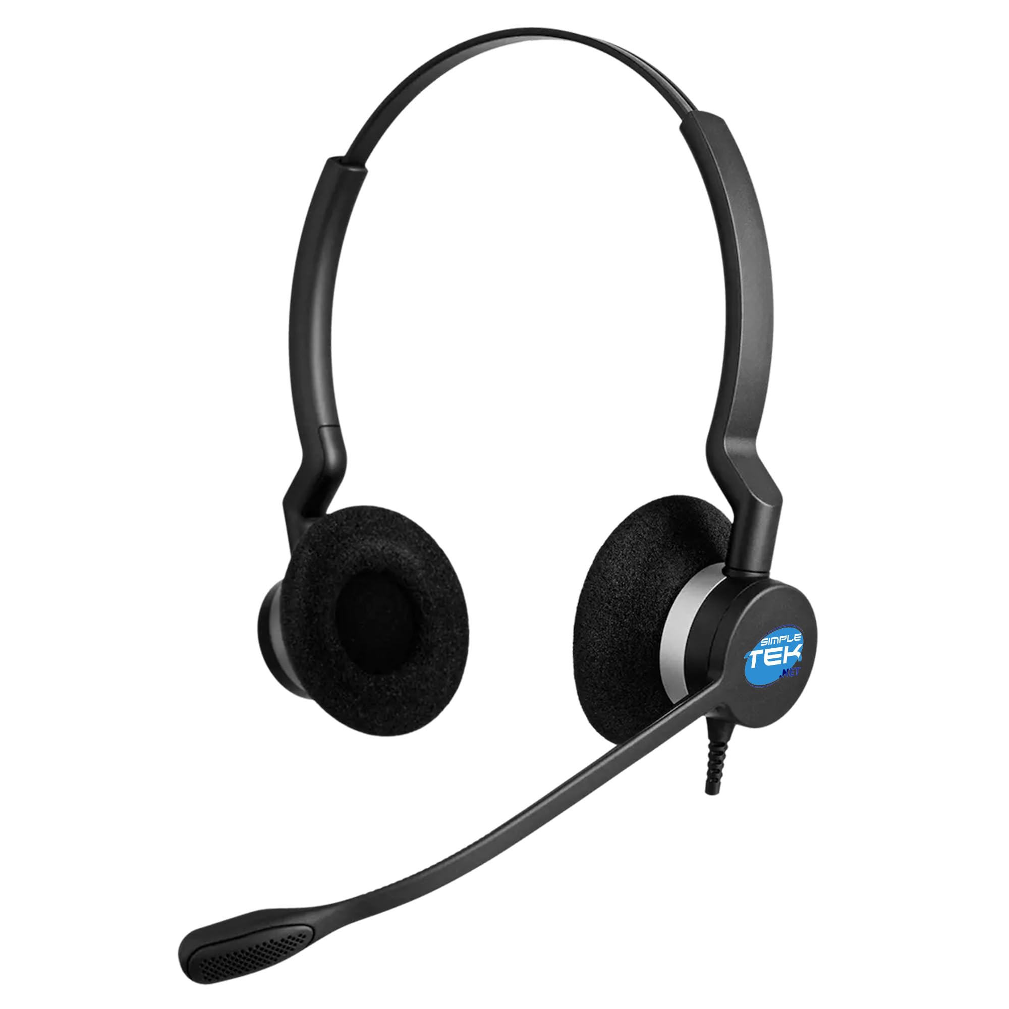 SIMPLETEK - Cuffie professionali cablate Quick Disconnect, con cancellazione del rumore e attacco rapido, per call center e telefoni da scrivania
