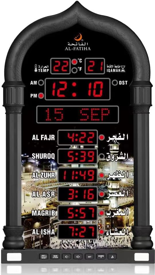 Azan Clock, LED Muslim Prayer, Athan Wall, Reading Home/Office/Mosque Digital Azan Home Decor