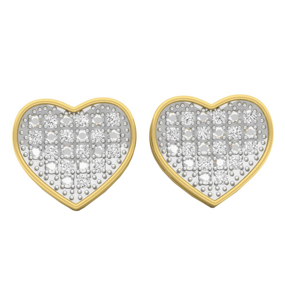 Dazzlingrock Collection 0.23 Carat (ctw) Round Diamond Stud Earrings for Women in 18K Yellow Gold Plated Sterling Silver