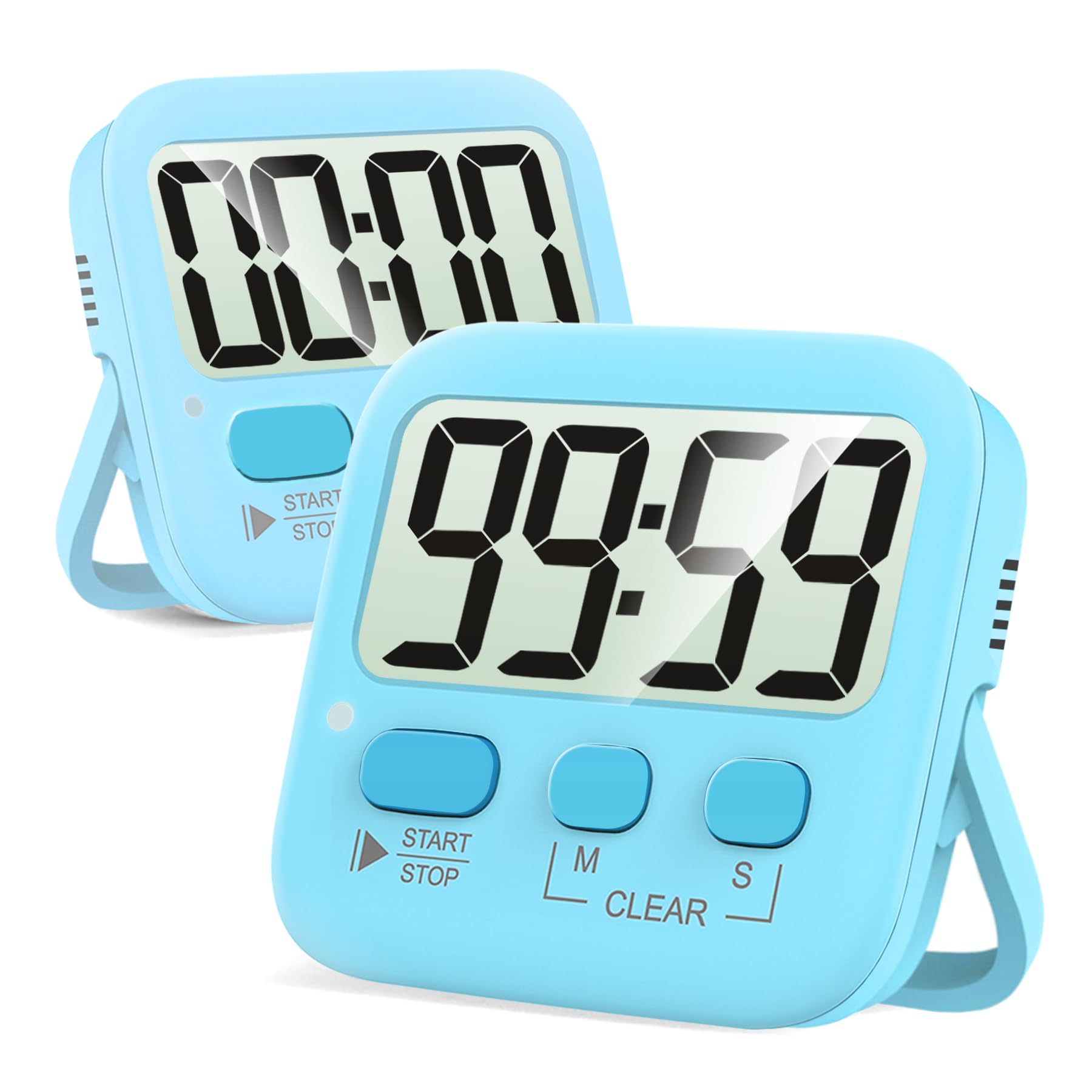 Antonki 2 Pack Digital Timer for Kids, Magnetic Countdown Kitchen Timers for Cooking, Egg, Classroom, Teacher, Exercise, Study, Oven - Battery Included