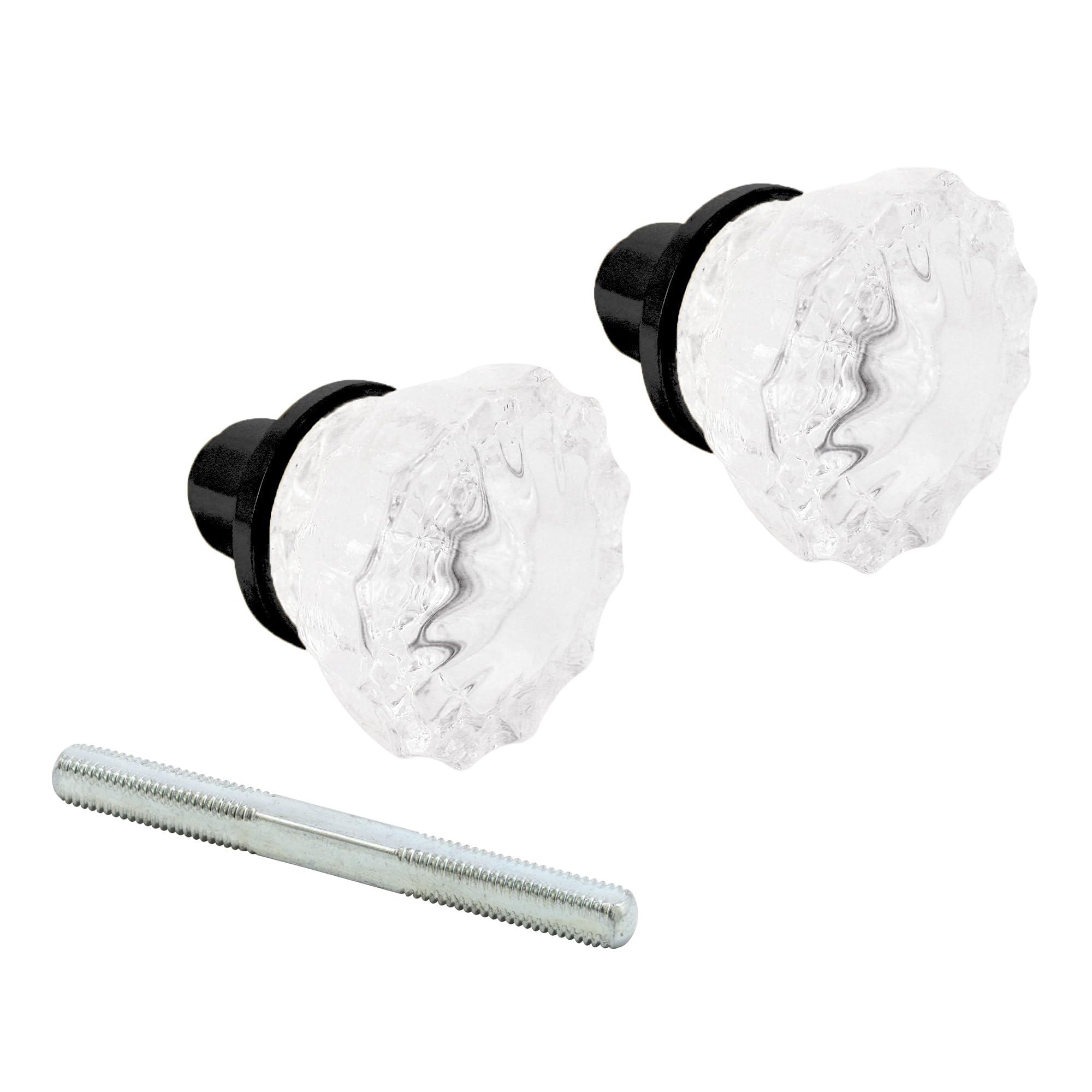 Vintage Glass Door Knobs - Satin Nickel -8