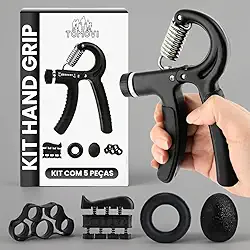 Hand Grip Kit com 5 Peças Fortalecedor de Mão Exercitador Dedos e Punhos Exercício Fisioterapia Dedos Mãos TOMÓVI