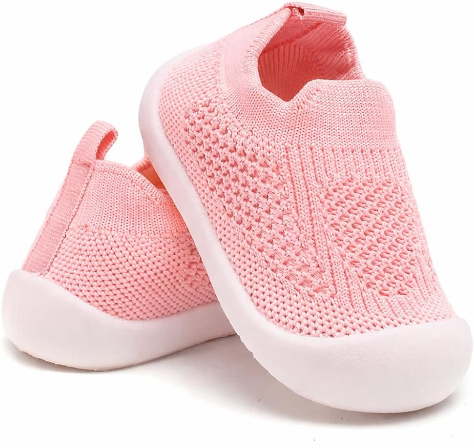Tênis Sapatinho Meia Infantil Antiderrapante para Primeiros Passos, Bebê 0-36 Meses, Malha Flexível, Ultra Leve 28g, Unissex, Cinza, Azul, Amarelo ou Rosa
