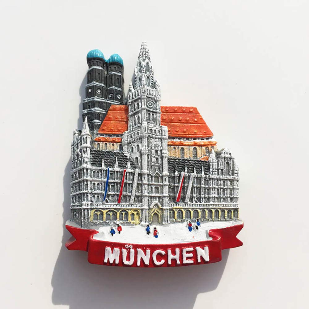 Muyu Magnet Souvenir 3D Munich Germany Fridge Travel Gift Collection Home Kitchen Decoration ic Sticker, Munich Germany Refrigerator