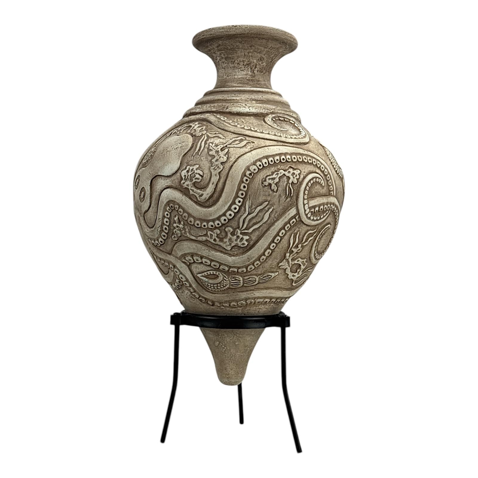 Octopus Rhyton Vase – Minoische Terrakotta-Keramik im maritimen Stil, handgefertigt, antikes griechisches Gefäß, handgefertigt in Kreta, Griechenland