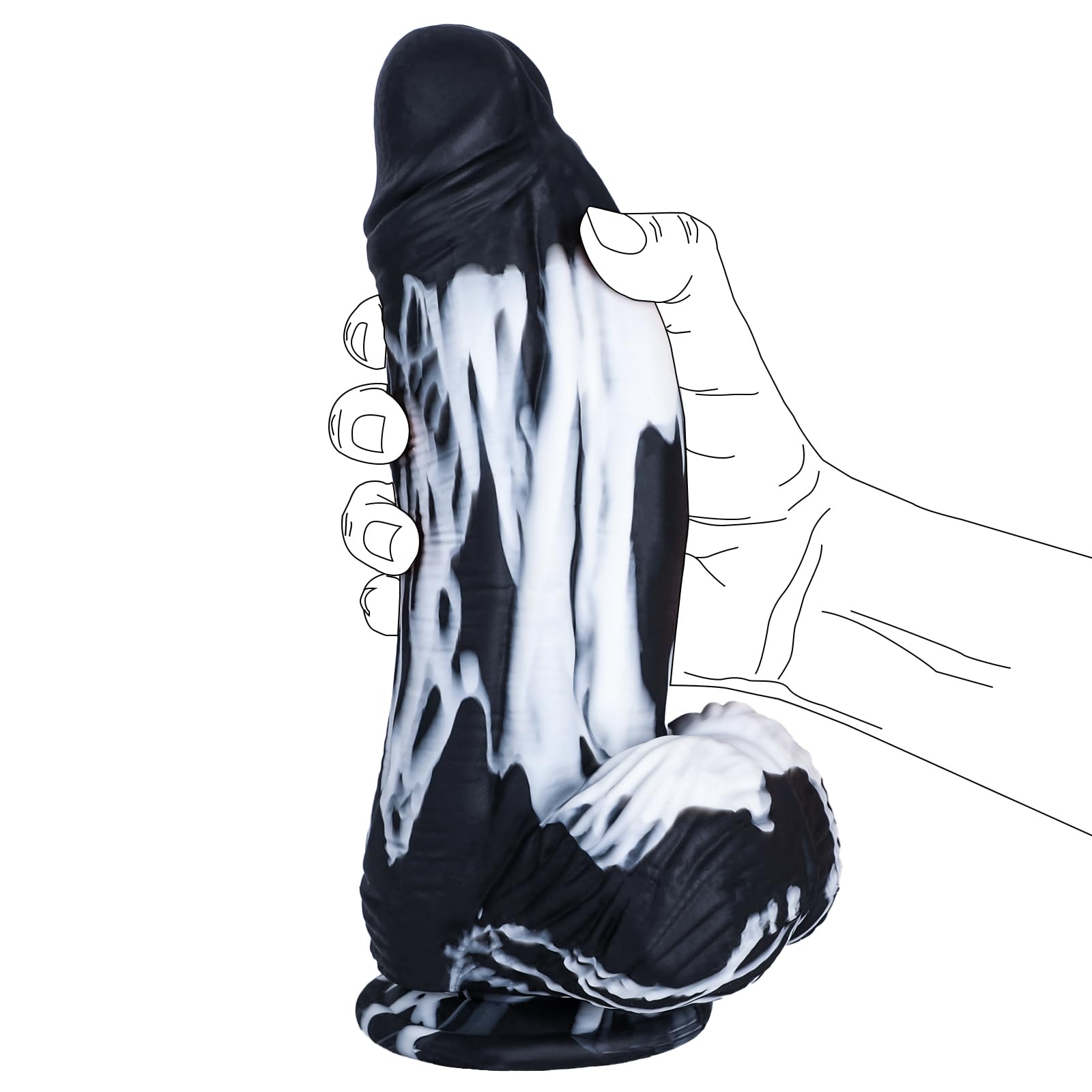 2.68" Diameter Huge Thick Dargon Dildo, 10 inch Silicone Big Dildos Monster Cock with Strong Suction Cup for Hands-Free Play, Gaint Black Dildo Adult Sex Toys for Women Men G-spot Anal Stimulation: 10 inches