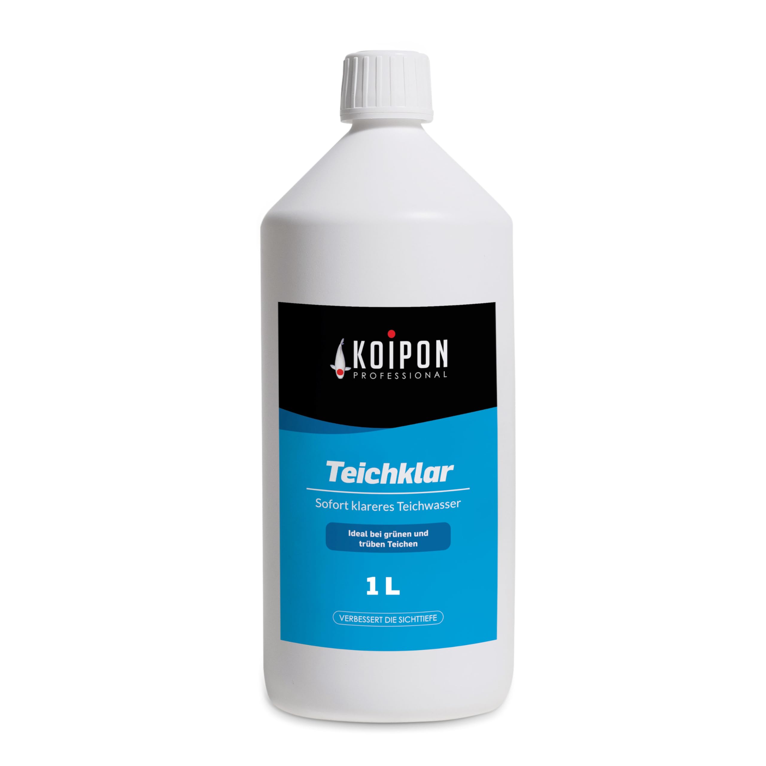 KOIPON Teichklar 1L Teichwasseraufbereiter für klares Teichwasser | Teichklärer gegen Schwebealgen, grünes und trübes Wasser | Reduziert Phosphat und Schwermetalle