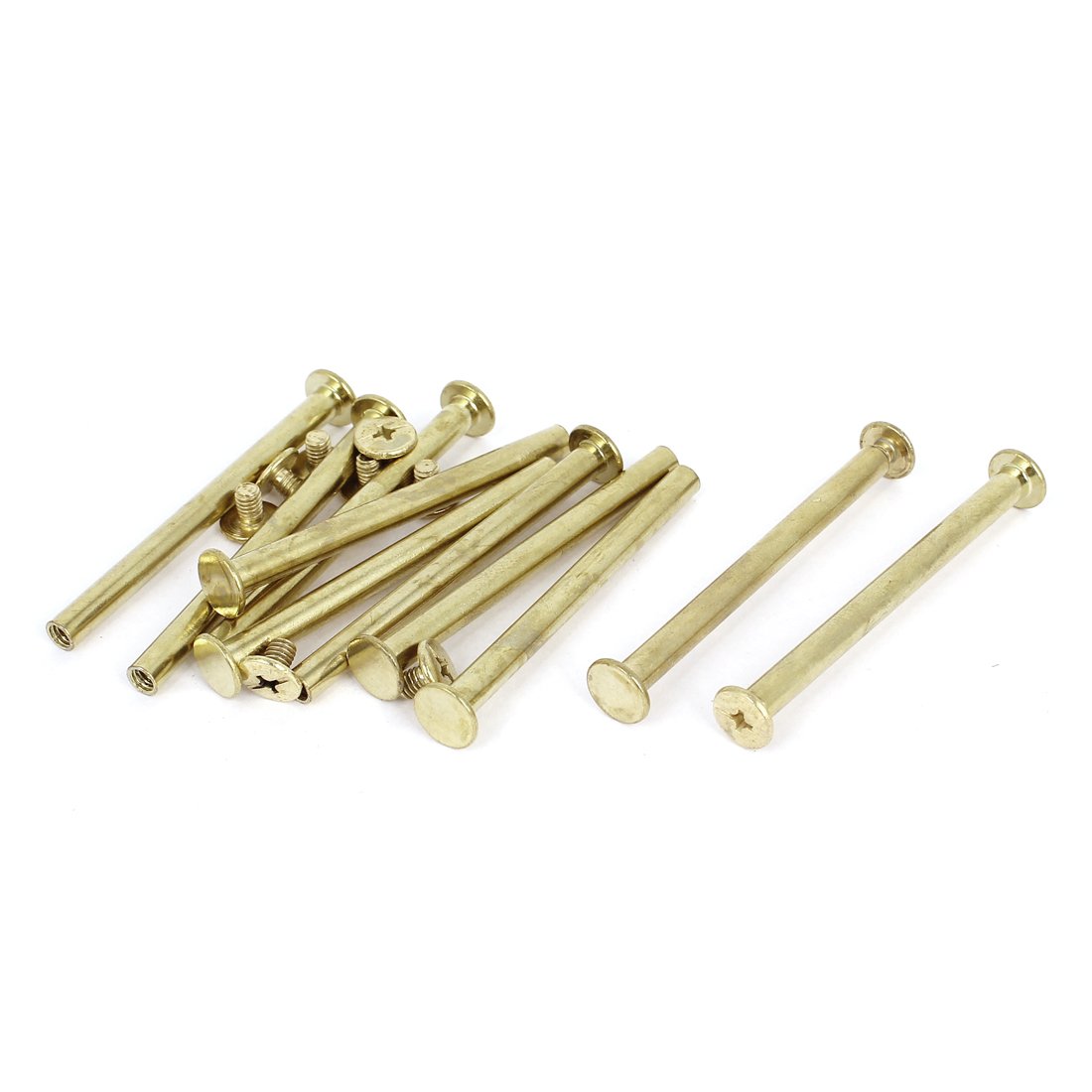 Tornillos de latón 5x60mm con rosca sólida para unir cuero y encuadernar