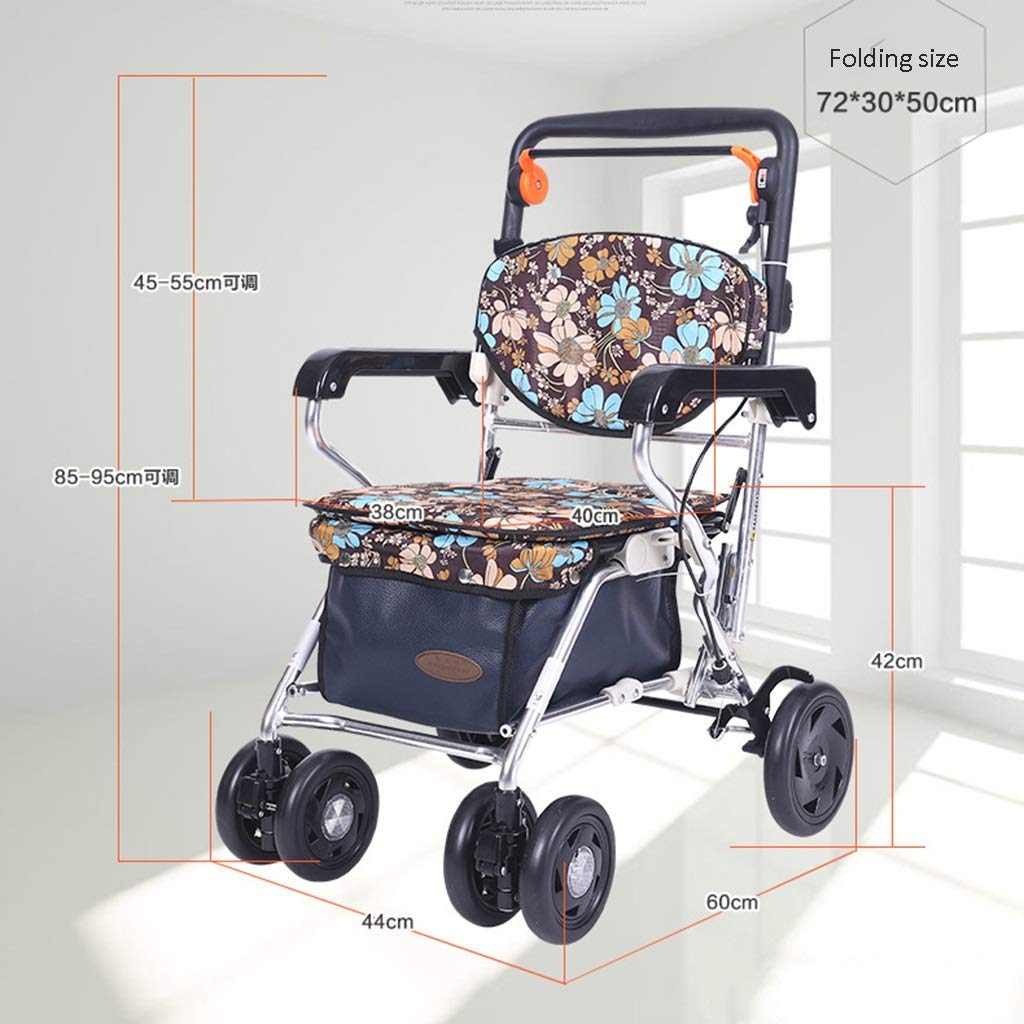 Rollators Chodziki dla seniorów Chodzik z siedziskiem Aluminiowy wózek na zakupy Chodzik Stary wózek na zakupy Składany wózek na zakupy Interesting