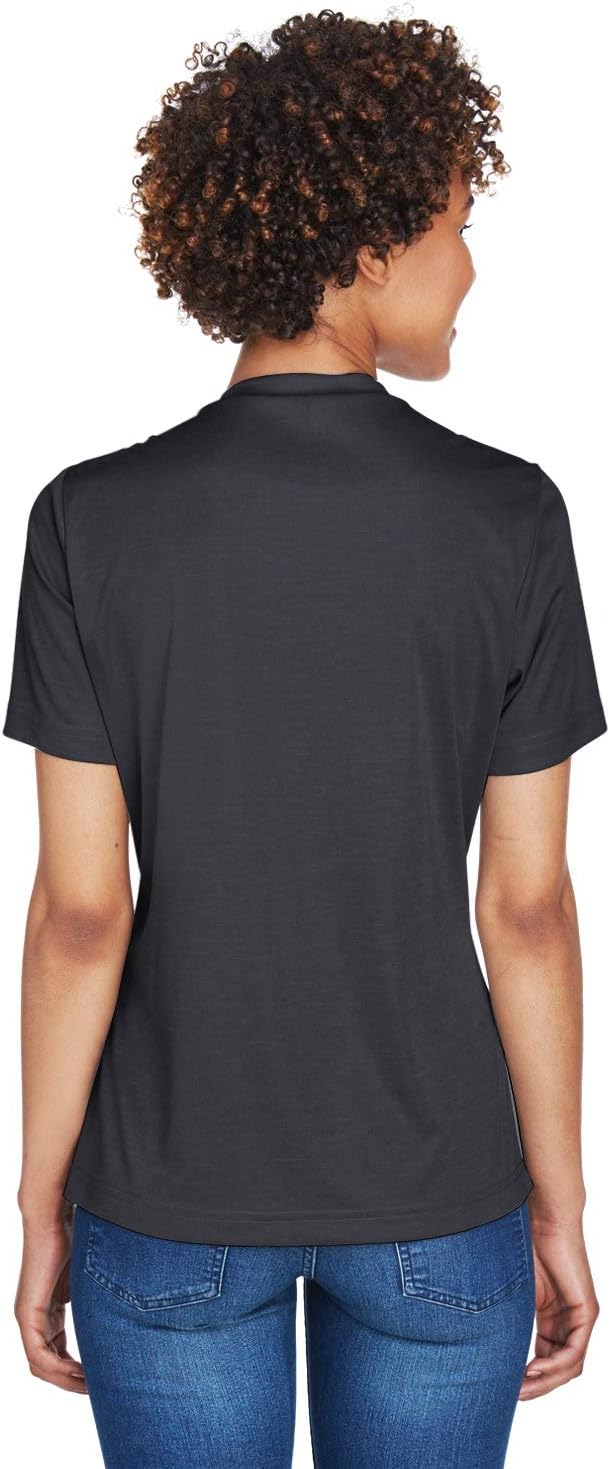 Team 365 Ladies' Sonic Heather Performance T-Shirt L BLACK HEATHER - Image 4