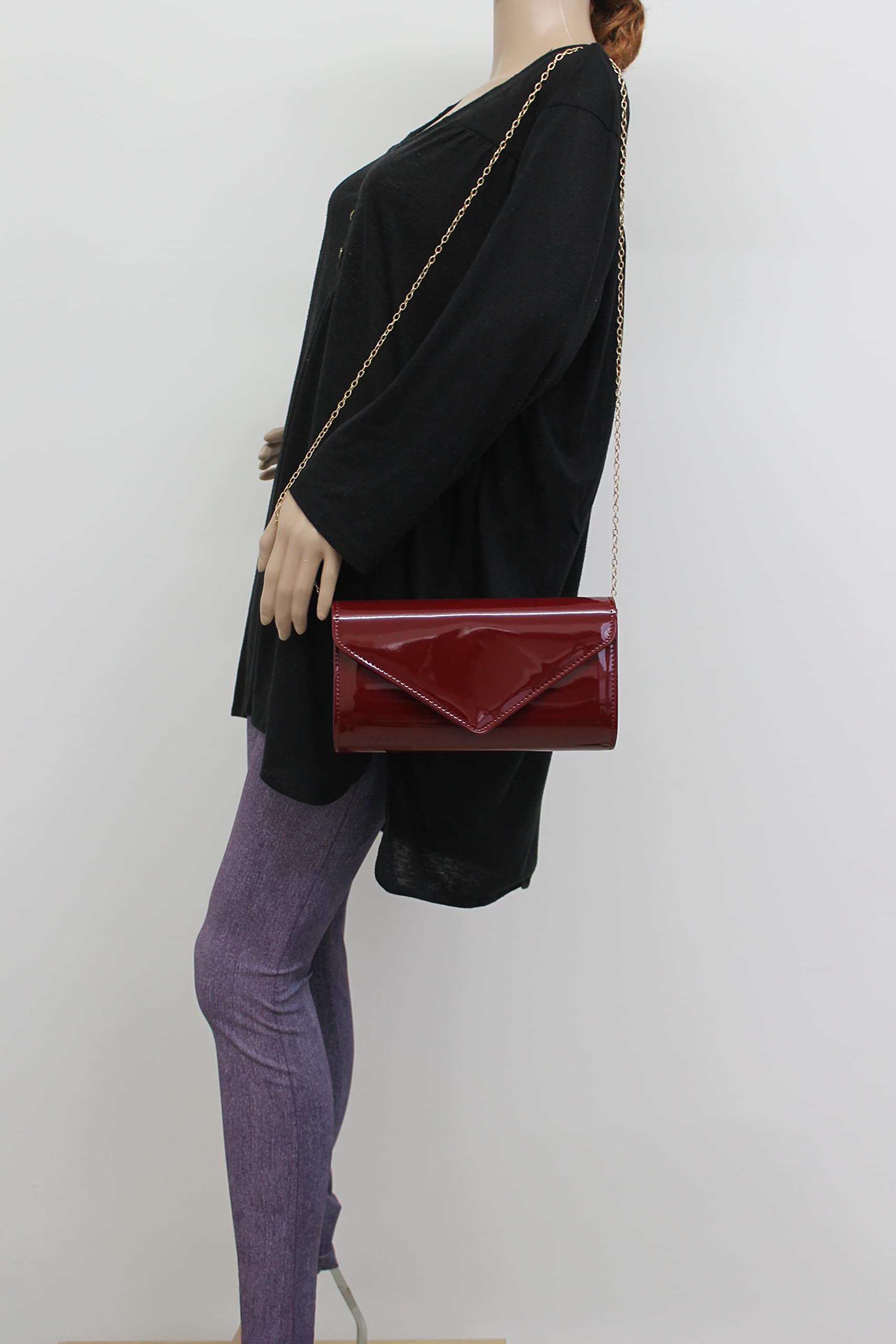 SwankySwans Alisa Patent Party Prom Evening Clutch Bag