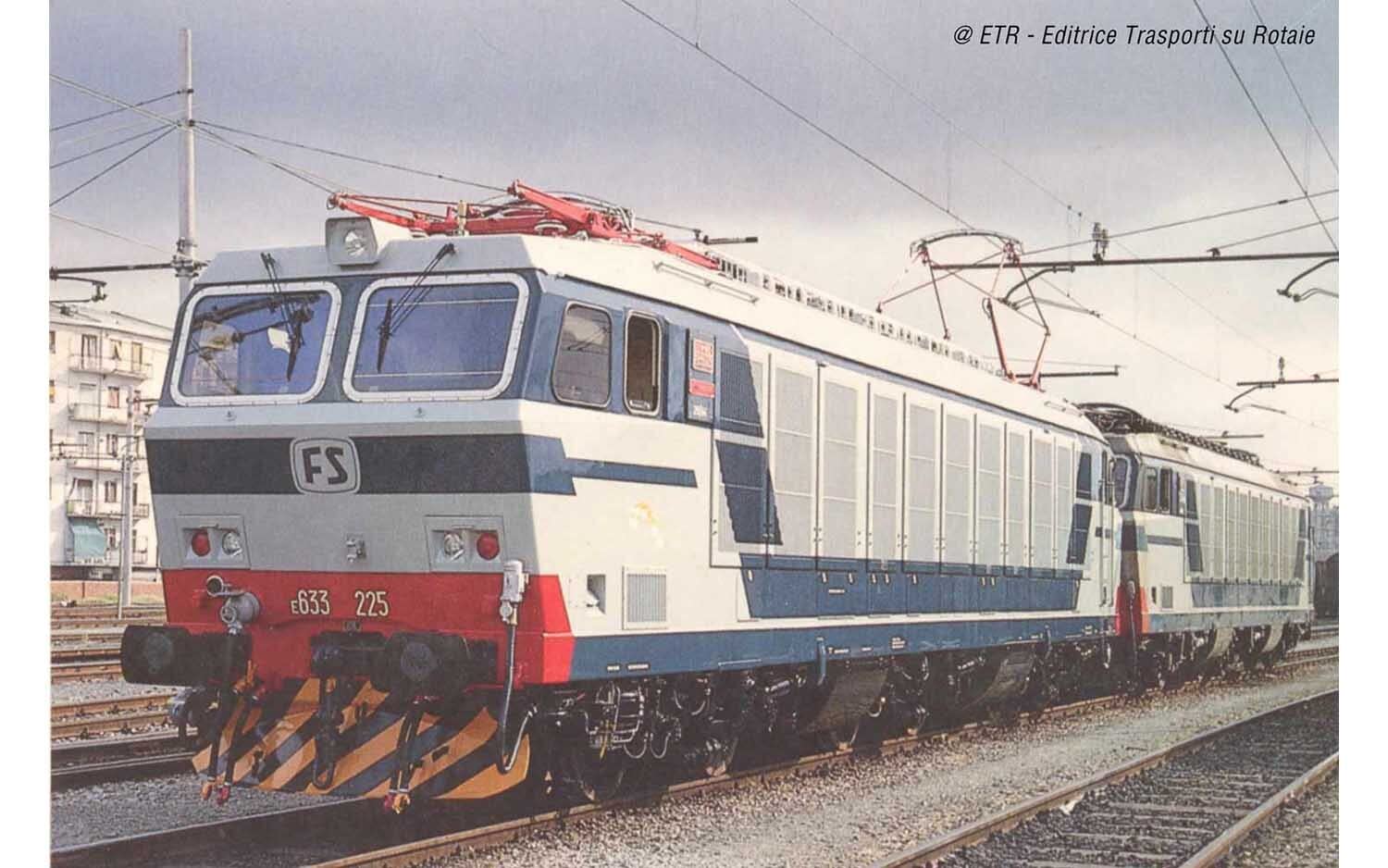 Rivarossi - FS, confezione da 2 locomotive elettriche serie E.633 200, livrea blu/grigia, ep. IV-V