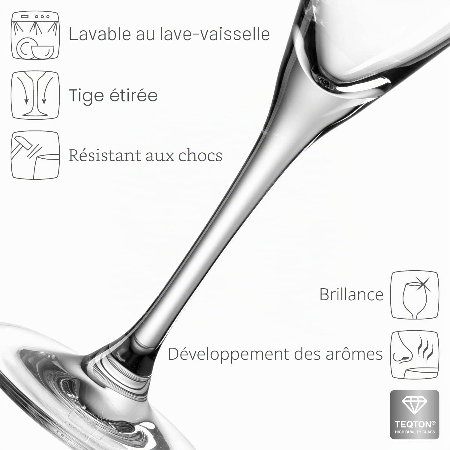 Flute à Champagne Design, Lot de 6