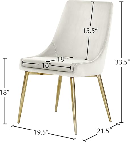 Miniatura 64 de Meridian Furniture Karina Collection Modern - Silla de comedor contemporánea tapizada de terciopelo con patas de metal resistentes. Gris,Negro