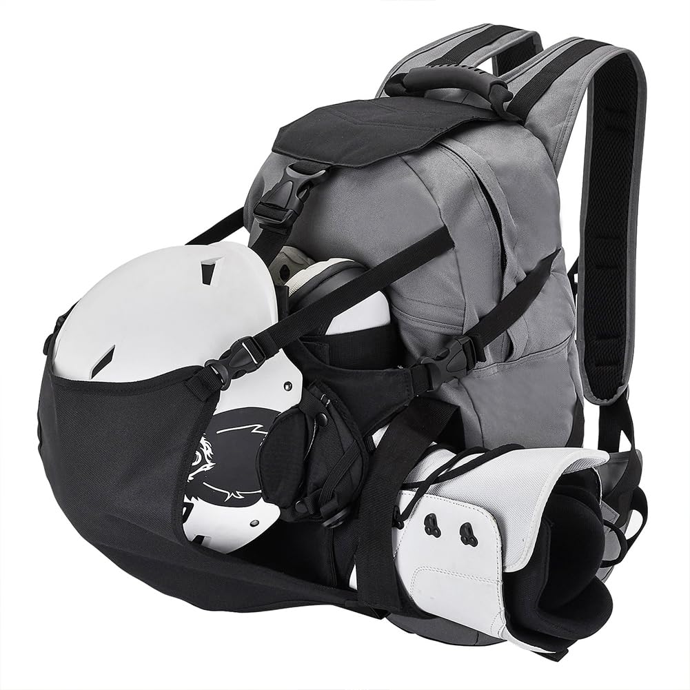 Rollerblading-Rucksack, Skischuhrucksack 30L mit verstellbaren Befestigungsgurten, Skating-Rucksack