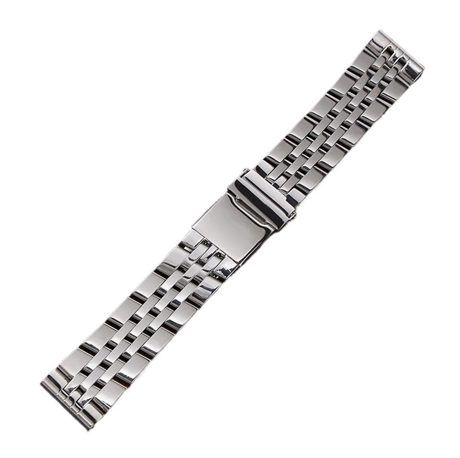 YINGO 18 20mm 22mm Pasek Do Zegarka Ze Stali Nierdzewnej Kompatybilny Z Paskiem Zegarka Breitling Srebrno-złota Bransoletka Męska Przycisk Ukryte Zapięcie