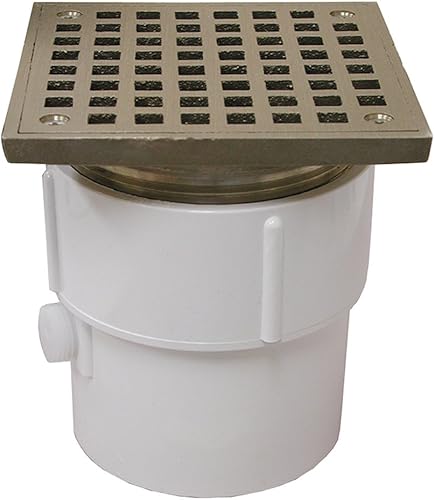 Jones Stephens Corp - 3X4 Pvc Pf Adj Gp Drn W/5 Sq Nb Str/Spud
