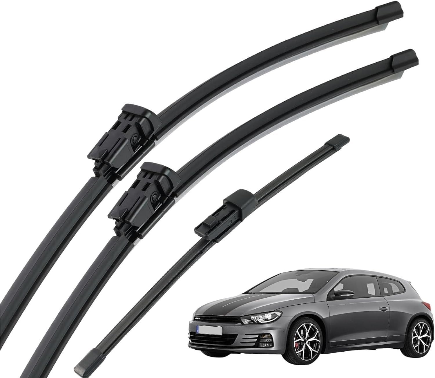MadongJ Windshield Windscreen Wiper Blades for VW Scirocco MK3 2008-2017, Replacement Blades All-Weather Performance Streak-Free Windshield Wipers