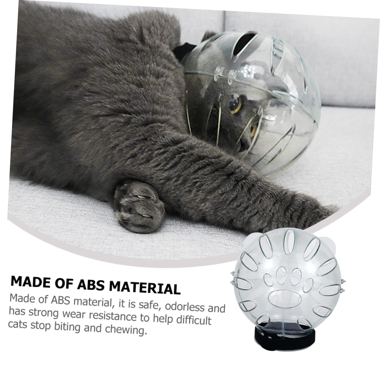 Toddmomy 3piezas Protector Transpirable para Gatos y Transparente Previene Mordeduras y Lameduras para Postquirúrgica