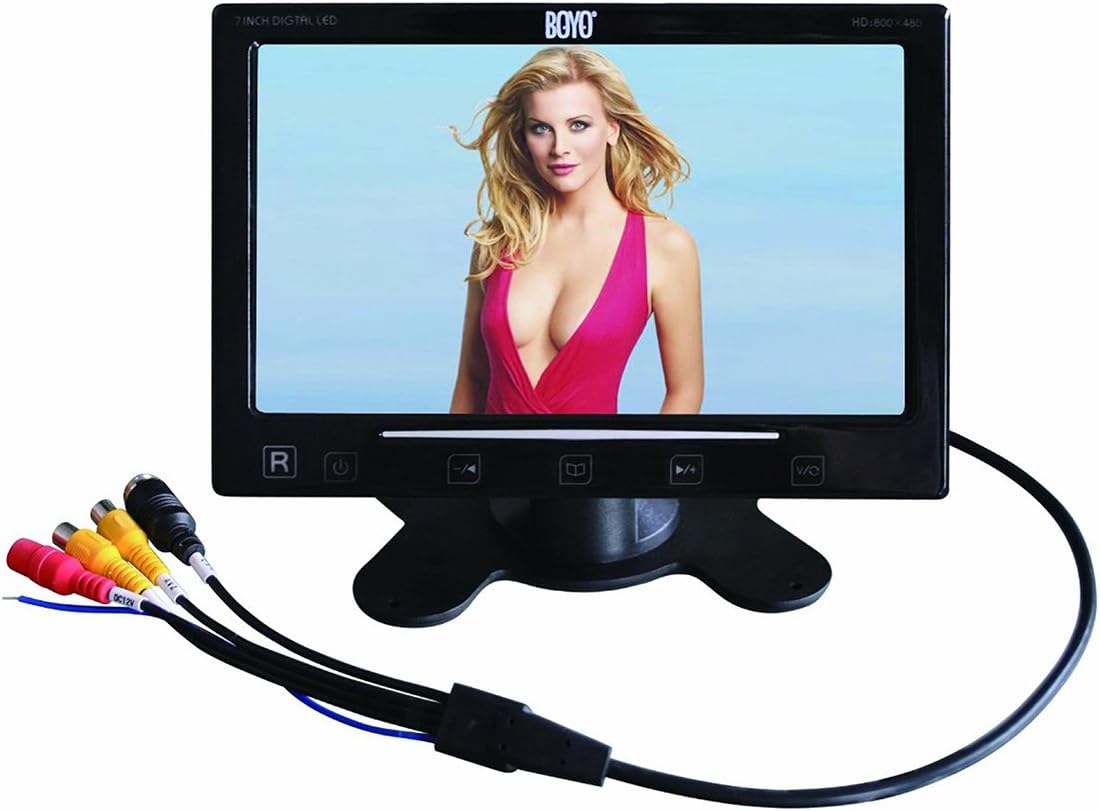 BOYO VTM7000S - 7" TFT-LCD Backup Camera Monitor with Dash and Window Mount