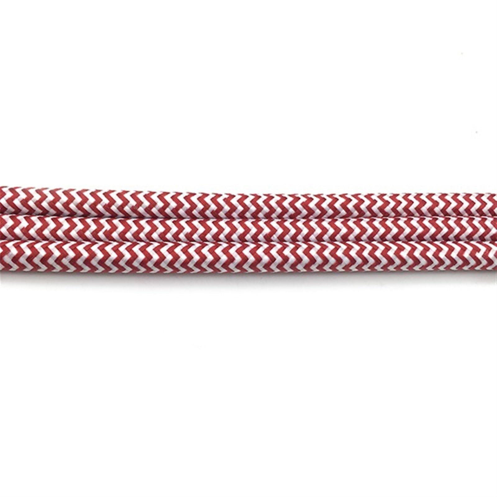 Hauptleitung Fest 5 Meter 5,5 mm 5,8 mm 300 V Vintage Beleuchtungskabel Textilbirne Elektrodraht Lampe geflochtenes Kupferkabel Verbinder Webstuhl (Color : Red and White)