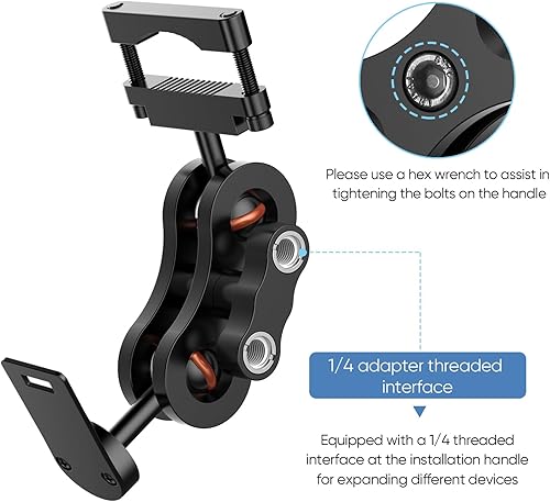 Miniatura 5 de xsaaczm Soporte para espejo retrovisor de montaje en radar, soporte de montaje de radar de espejo retrovisor de aluminio (para detector de radar