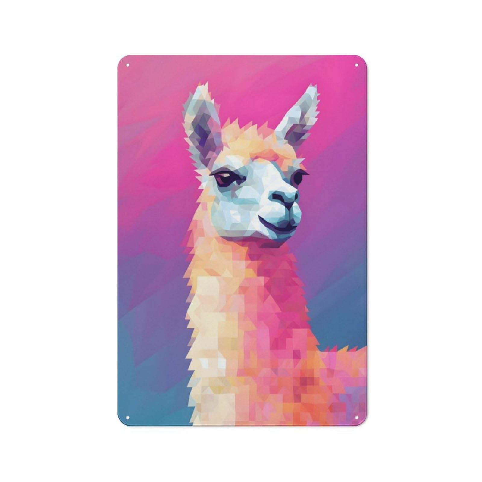Colors of A Llama Alpaca Retro Metal Wall Decor 30x20cm, Metal Wall Art Sign for Living Room, Hallway, Kitchen Or Cafe
