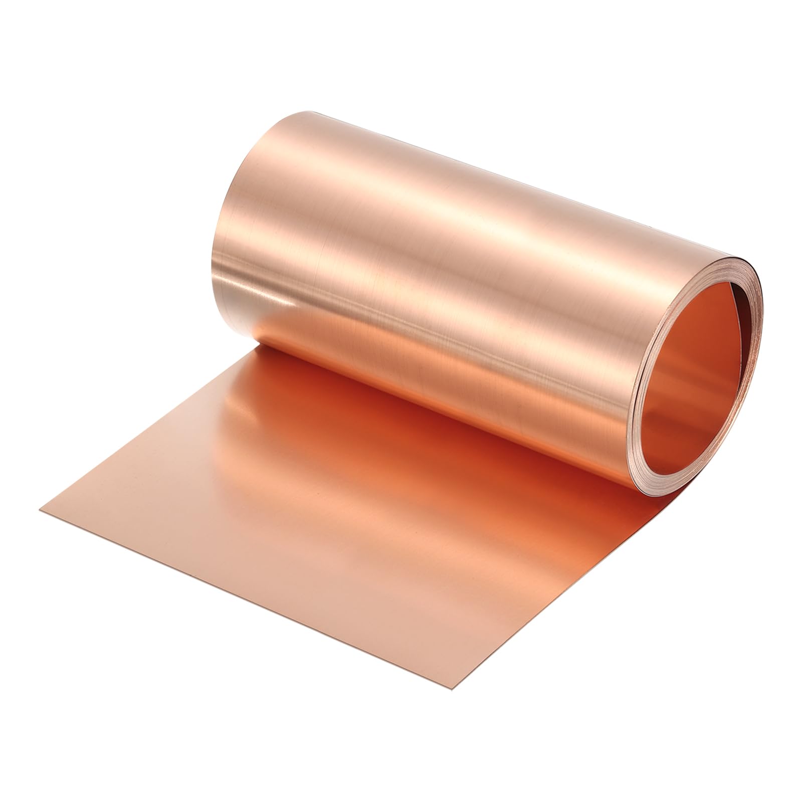 QUARKZMAN Feuille de Cuivre 0.2mm épaisseur en Rouleau 2.5 Mètre Long x 15cm Large Bande de Cuivre 99,9% en Feuille Métallique pour Projets Électriques de Bricolage