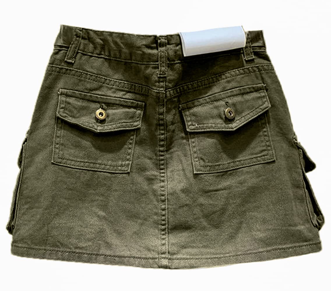 Kinghua Damen Mini-Cargo-Rock, niedrige Taille, Y2K, kurzer Jeansrock