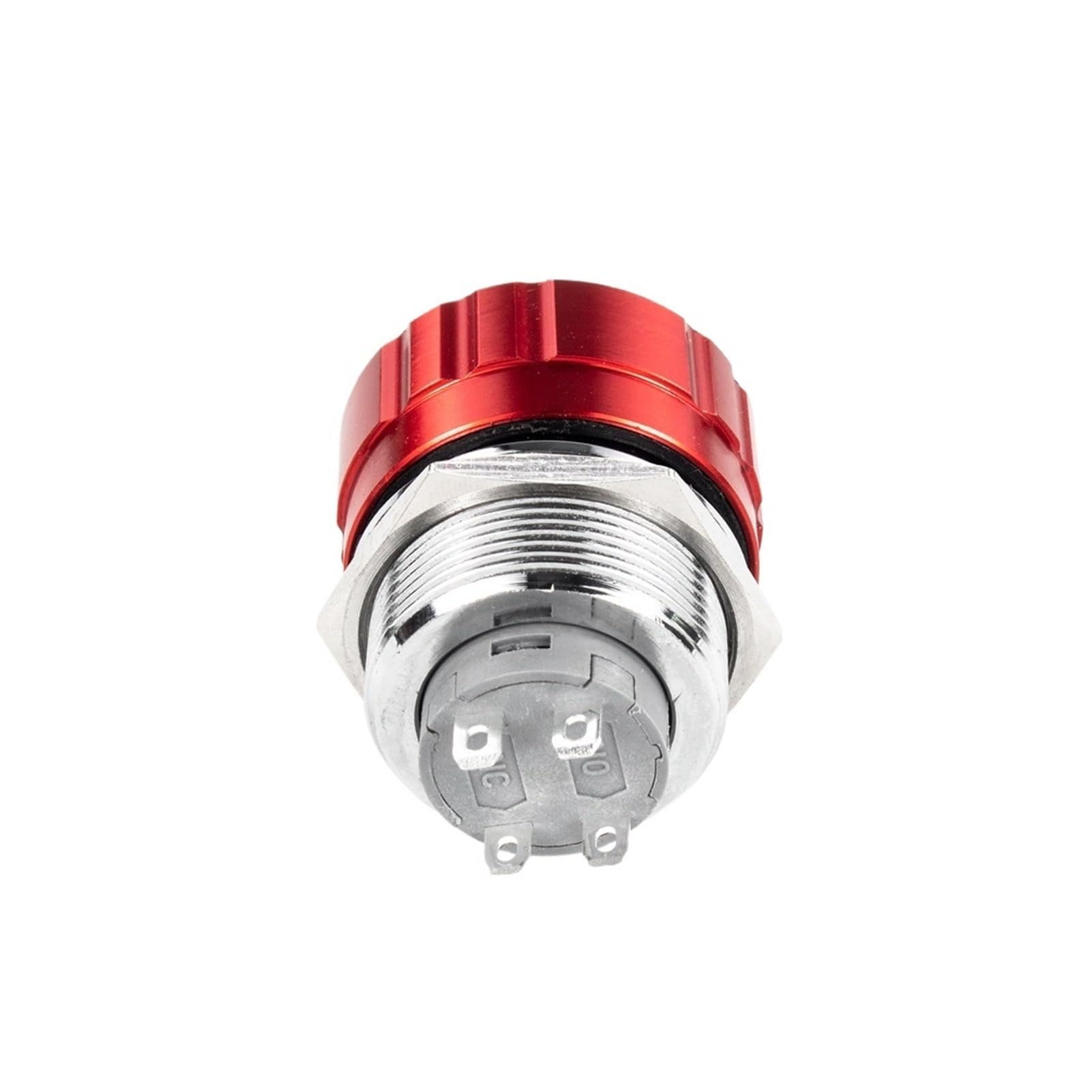 Interruptor de botón de encendido de parada de emergencia 16 mm 22 mm Cabeza de seta de metal ultracorta con luces - 1 pieza(1NO1NC 22mm)