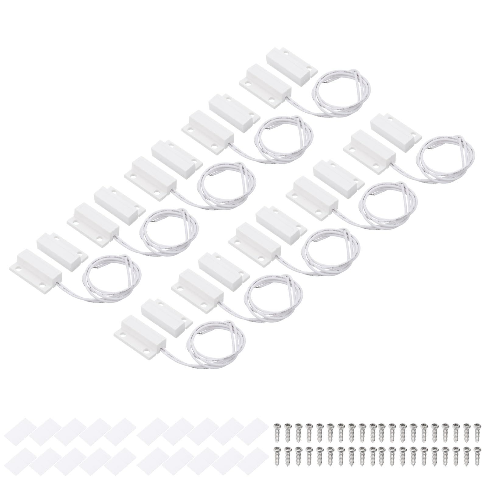 PATIKIL Interrupteurs Magnétiques Filaires NC - Lot De 5 Pour Alarme Porte/fenêtre, 0.5A/100V
