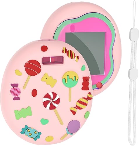 AZURAOKEY Tamagotchi Uni - Funda de silicona para máquina virtual antiarañazos con cordón para el dedo, impermeable, para Tamagotchi Uni Virtual