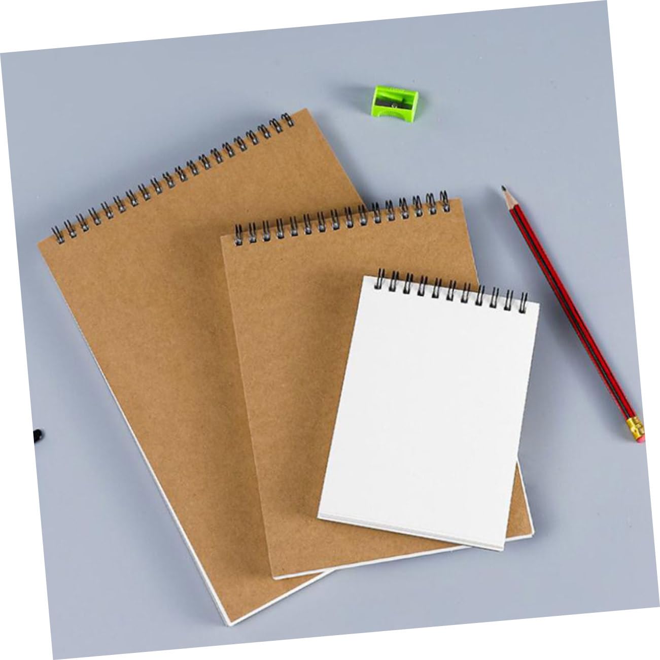 2pièces Carnet De Croquis Vierge Pour Étudiants Bloc-notes Avec Reliure Spirale Pages Blanches Épais Pour Dessin Et Écriture