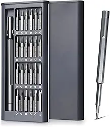 Kit Conjunto de Chave de Fenda Phillips torx 24 em 1 com Ponta Magnética Chave Mestra em Metal Precisão Ideal para Reparos em Celulares Notebooks Relógios Drones e Eletrônicos em Geral Linha Premium