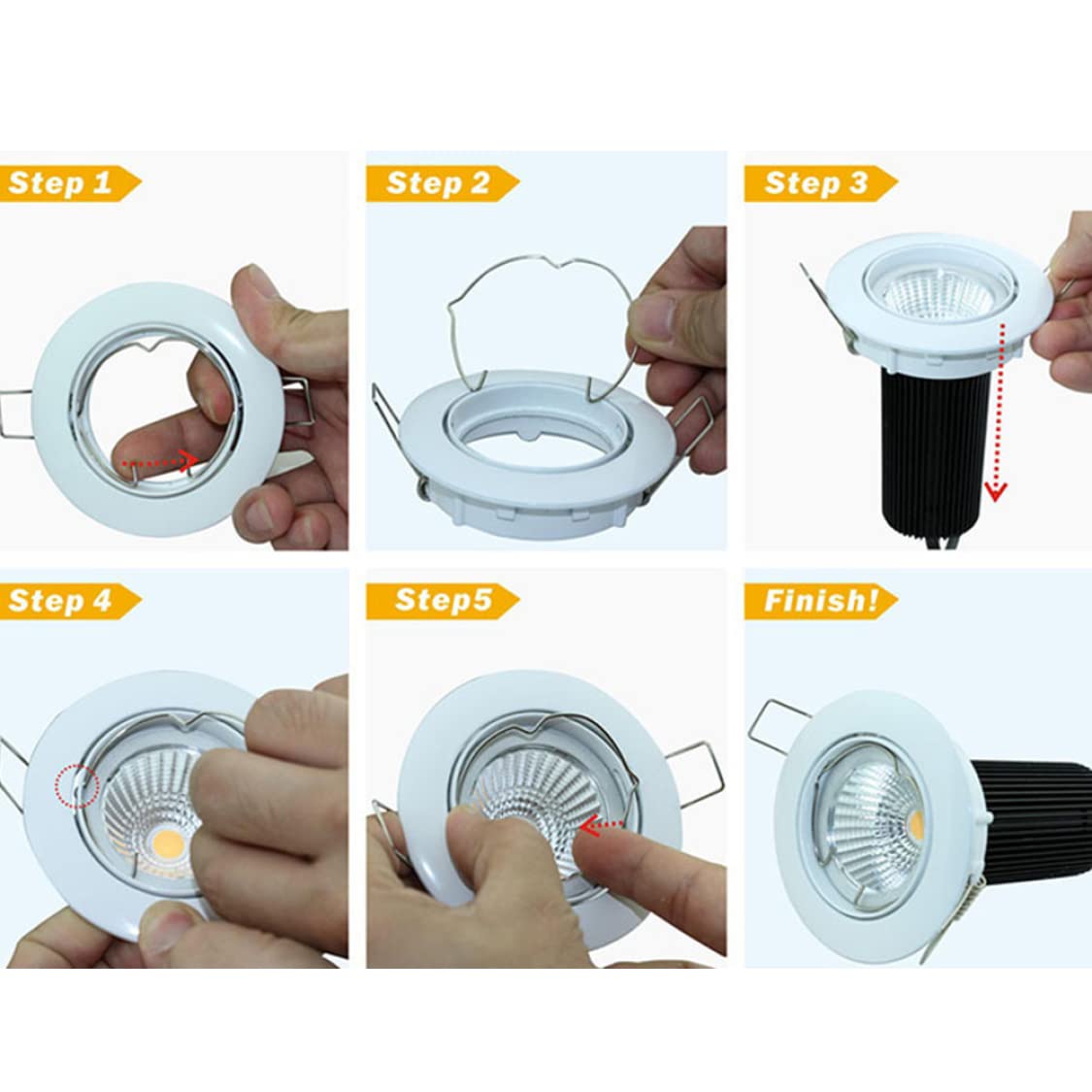 SPTwj 30 Pack MR11 Anneaux à Ressort De Retenue Clips De Agrafe Diamètre De 35 Mm Downlight Supports Pour Ampoules Halogènes à LED